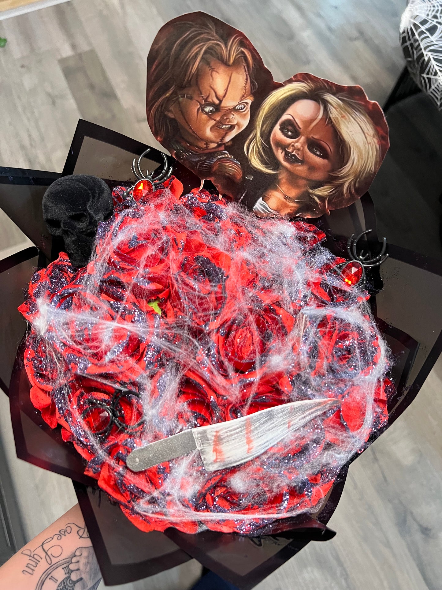 Chucky and Bride of Chucky Spooky Bouquet